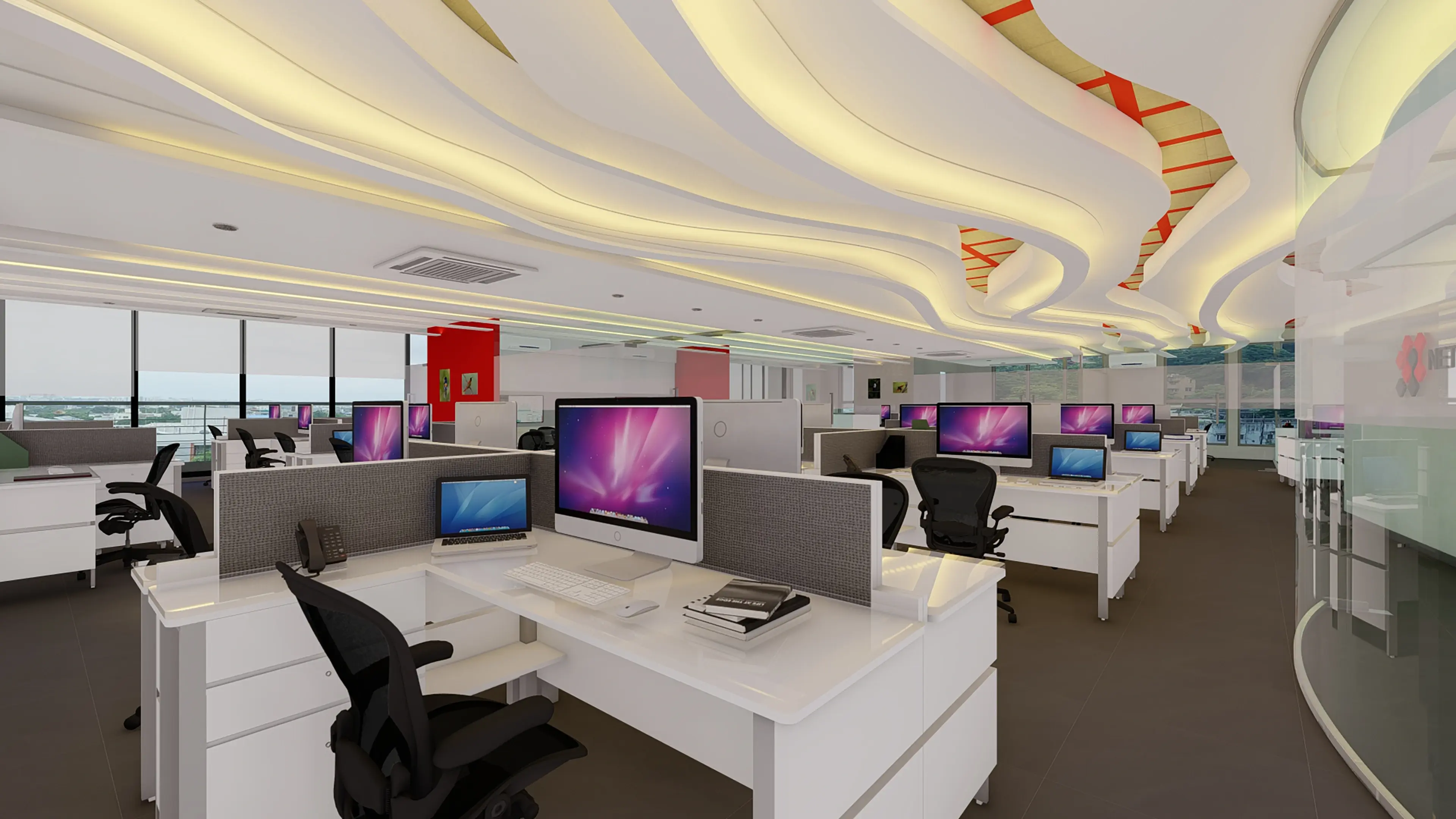 Open-plan layout